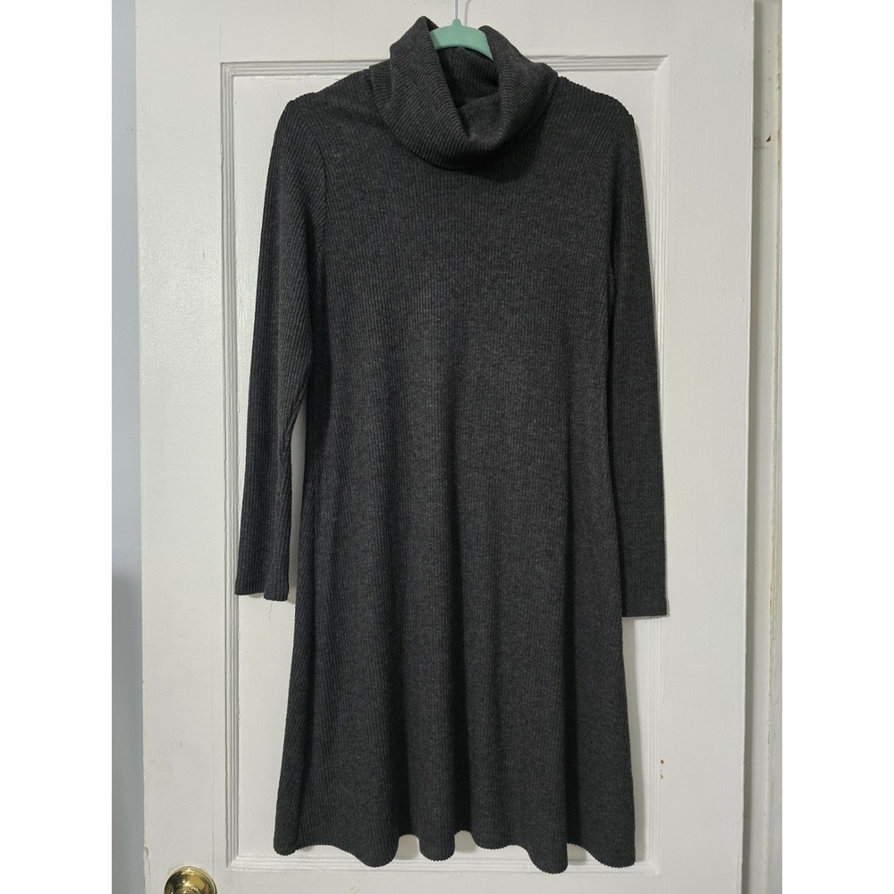 FOR THE REPUBLIC turtleNeck Dark Grey Heather DRESS Sweater size Small